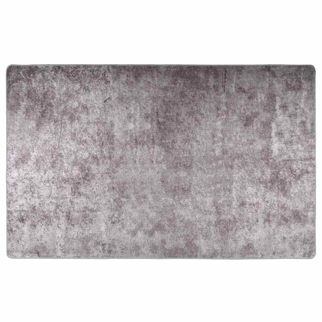VidaXL Vloerkleed wasbaar antislip 160x230 cm grijs