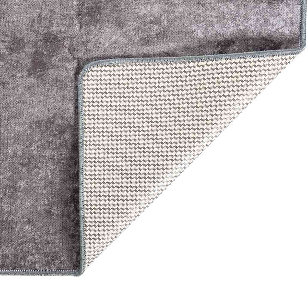 VidaXL Vloerkleed wasbaar antislip 160x230 cm grijs