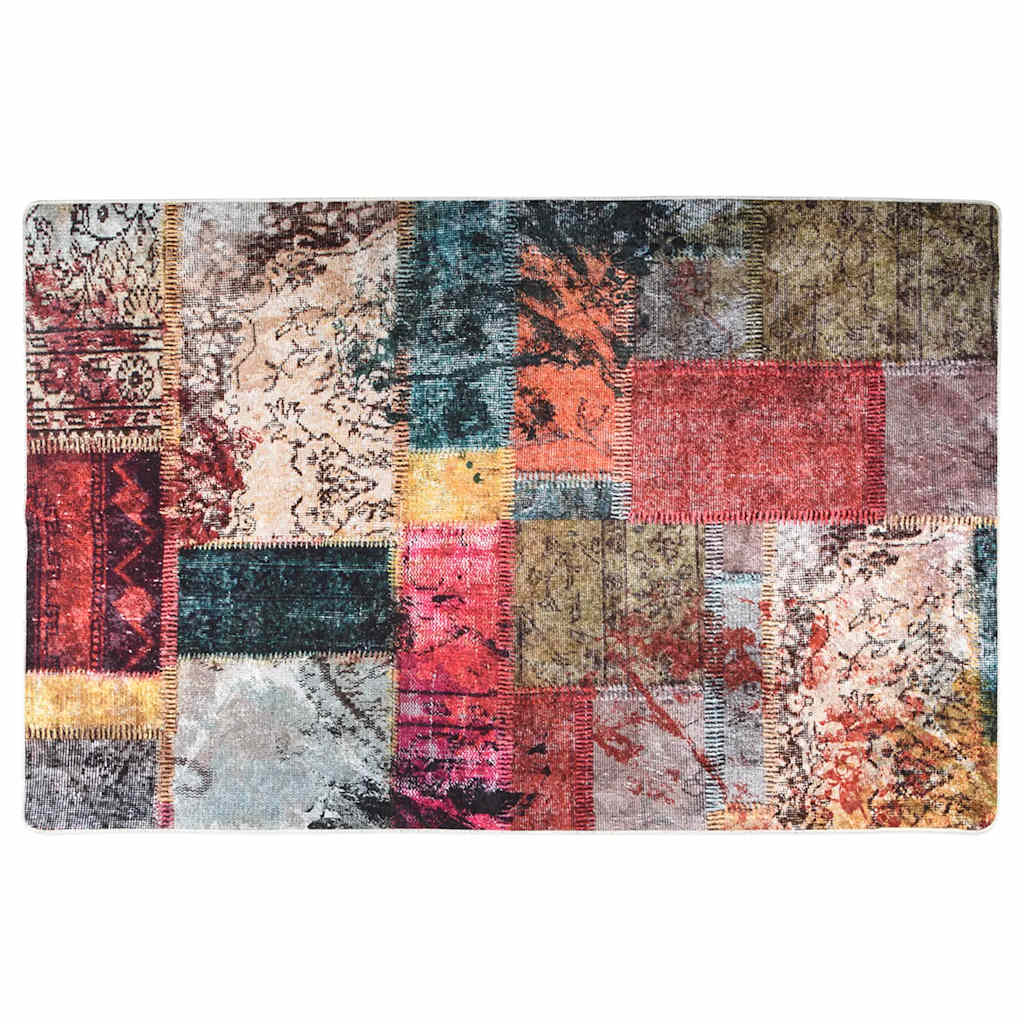 Vidaxl vloerkleed wasbaar antislip patchwork 80x150 cm meerkleurig