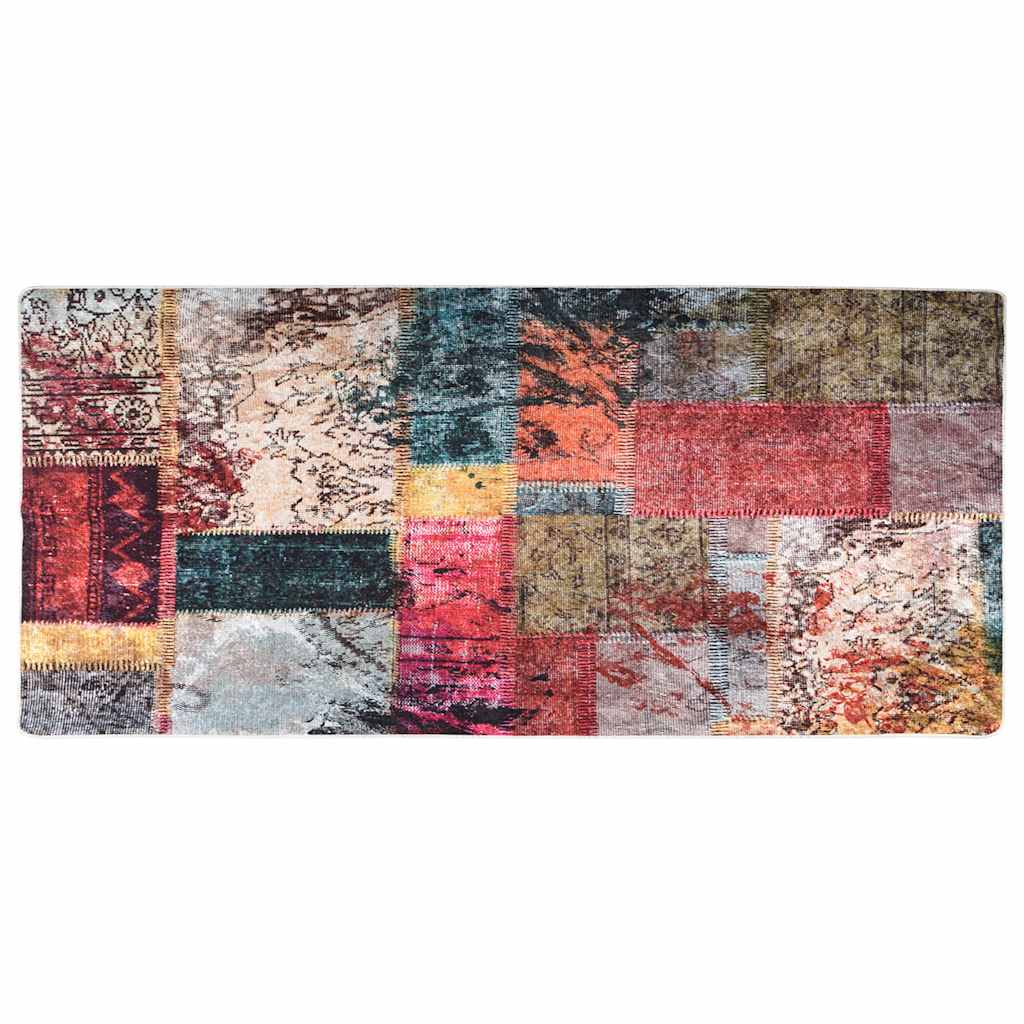 Vidaxl vloerkleed wasbaar antislip patchwork 80x300 cm meerkleurig