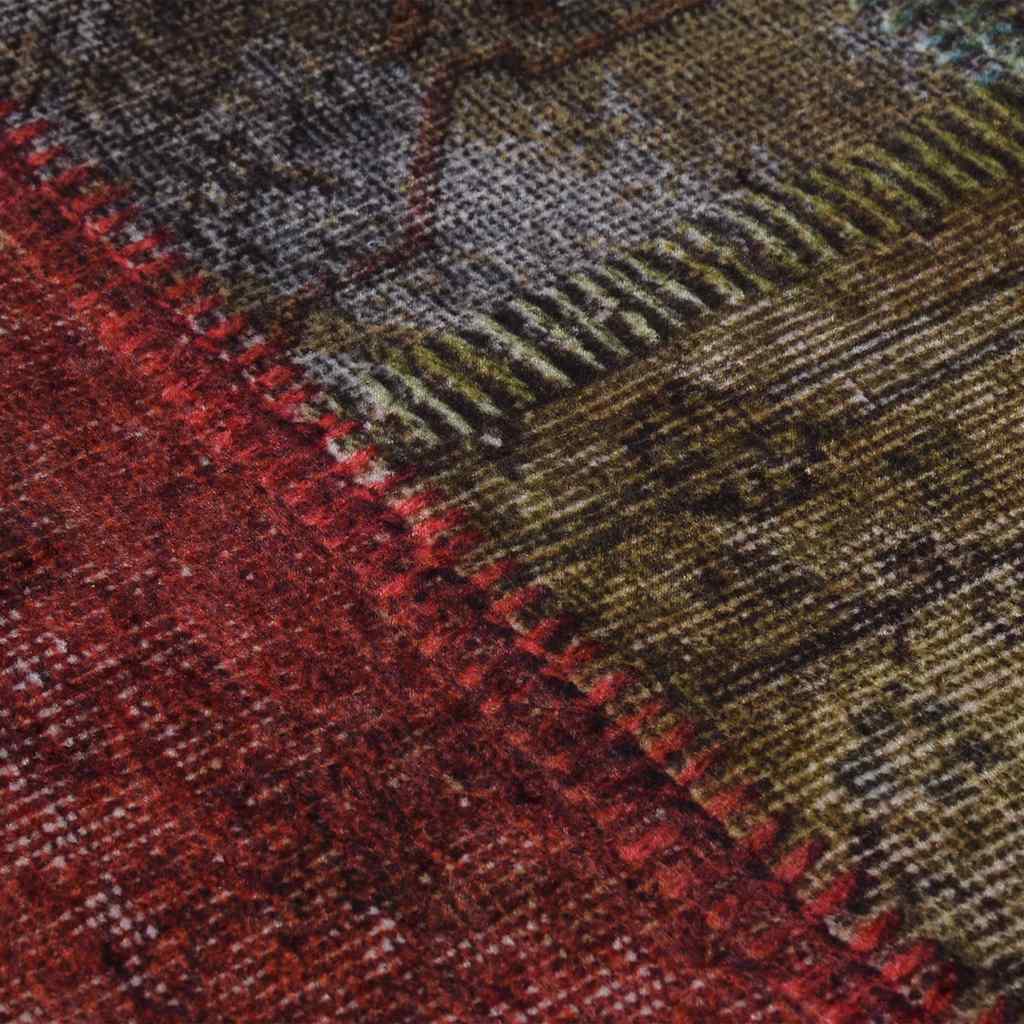 Vidaxl vloerkleed wasbaar antislip patchwork ø120 cm meerkleurig