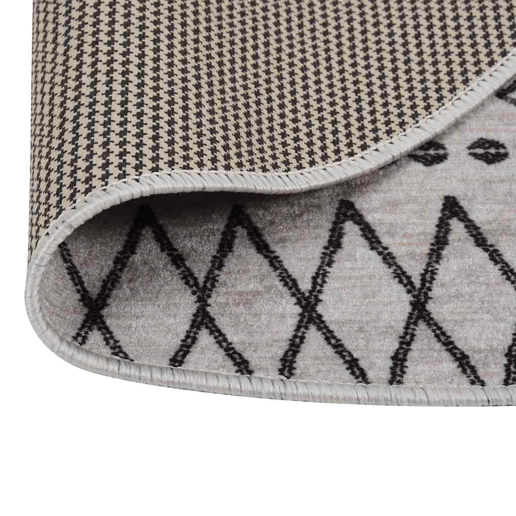 Vidaxl vloerkleed wasbaar antislip ø120 cm zwart en wit
