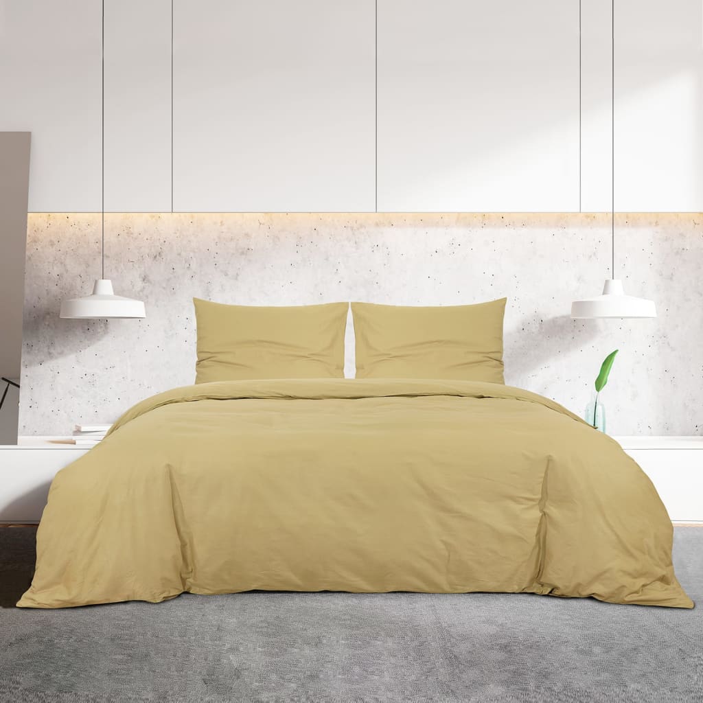 Vidaxl dekbedovertrekset lichtgewicht 155x220 cm microvezel taupe