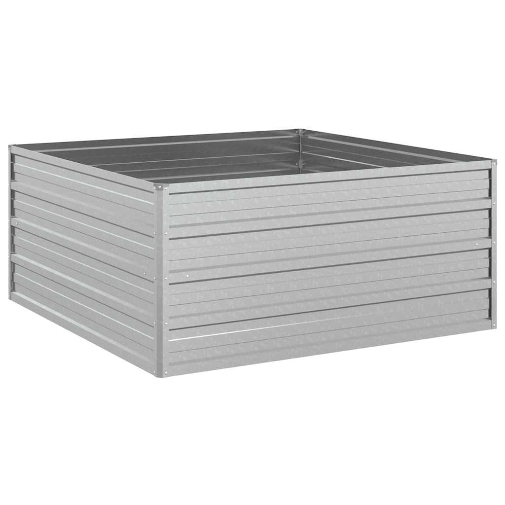 VidaXL Plantenbak geschat 100x100x45 cm gegalvaniseerd staal zilver