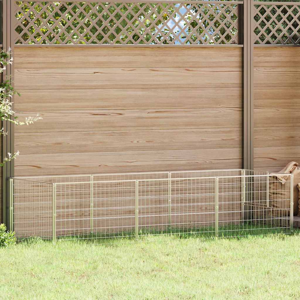 Vidaxl hondenkennel 3 m² staal zilverkleurig