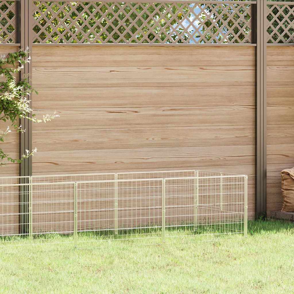 Vidaxl hondenkennel 5 m² staal zilverkleurig