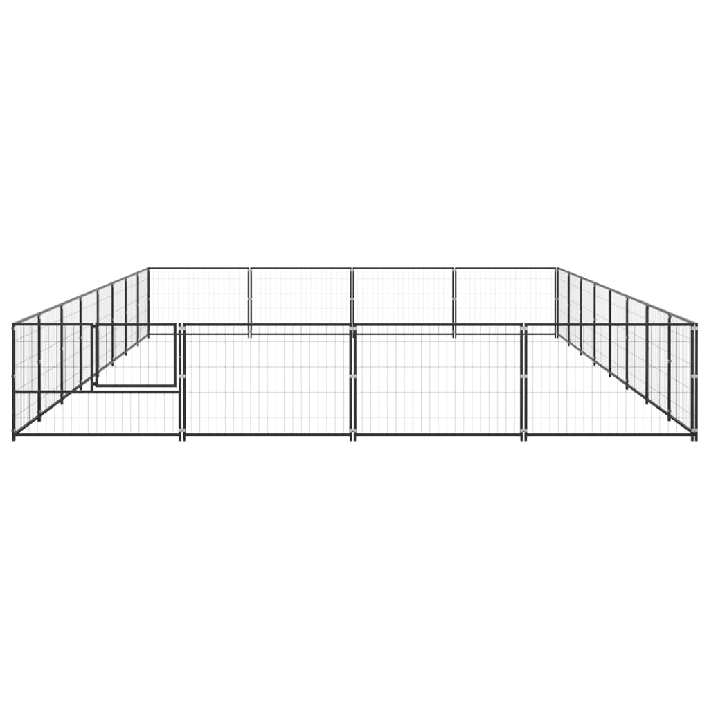 VidaXL Hondenkennel 32 m² staal zwart