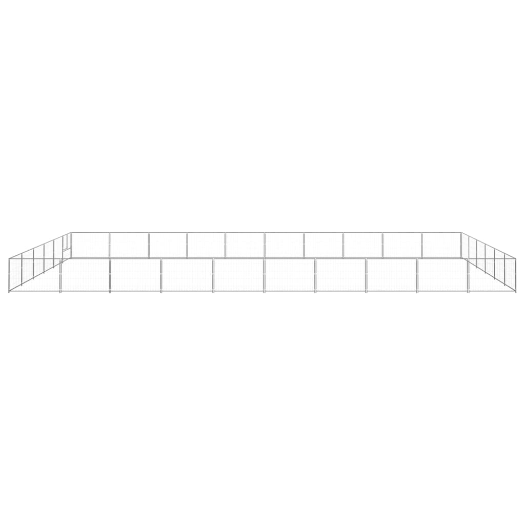 VidaXL Hondenkennel 60 m² staal zilverkleurig