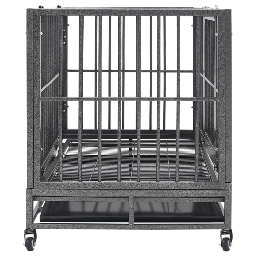Vidaxl hondenbench met wielen 102x72x85 cm staal