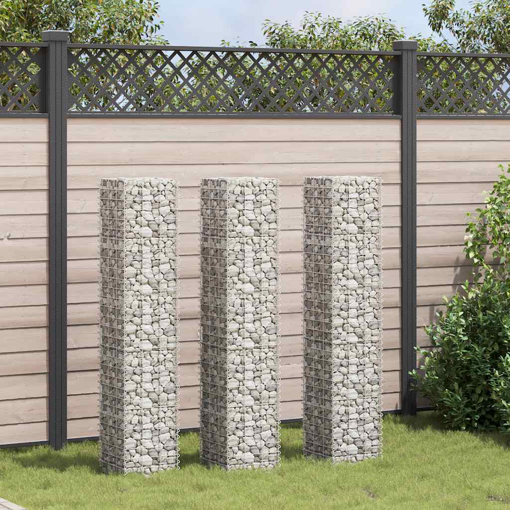Vidaxl schanskorf plantenbakken 3 st waargenomen 30x30x150 cm ijzer