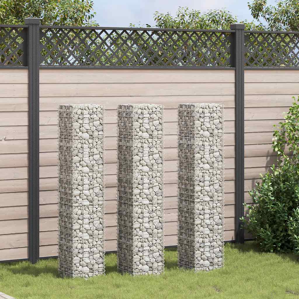 Vidaxl schanskorf plantenbakken 3 st waargenomen 30x30x150 cm ijzer