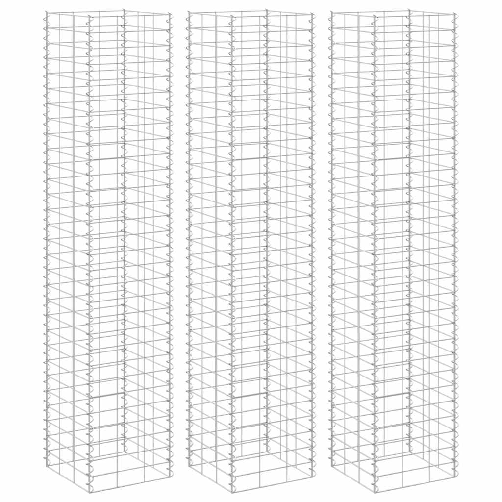 Vidaxl schanskorf plantenbakken 3 st waargenomen 30x30x150 cm ijzer