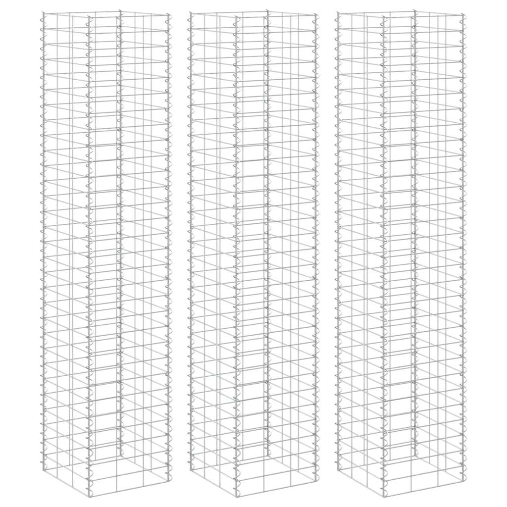 Vidaxl schanskorf plantenbakken 3 st waargenomen 30x30x200 cm ijzer