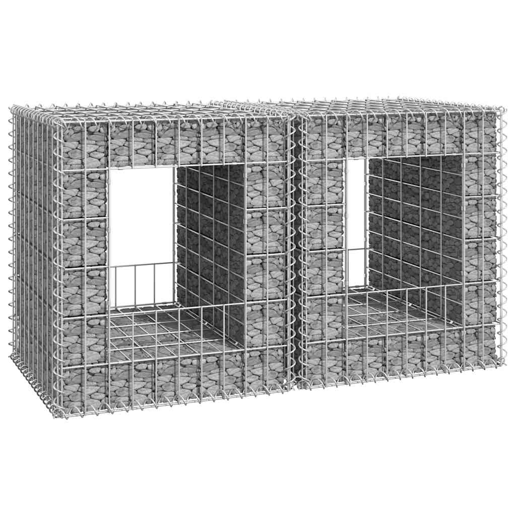 Vidaxl schanskorfpalen 2 st 50x50x60 cm ijzer