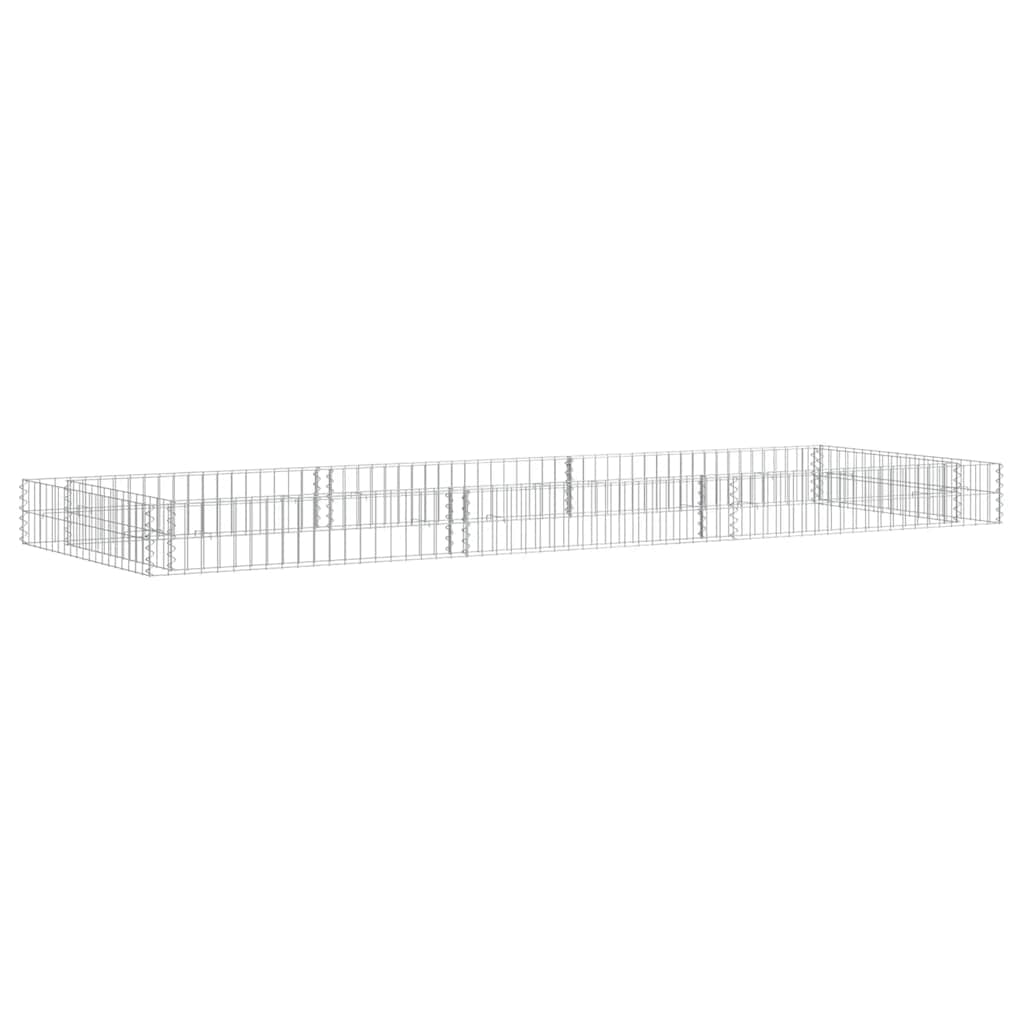 Vidaxl schanskorf plantenbak gebogen 300x100x20 cm gegalvaniseerd staal