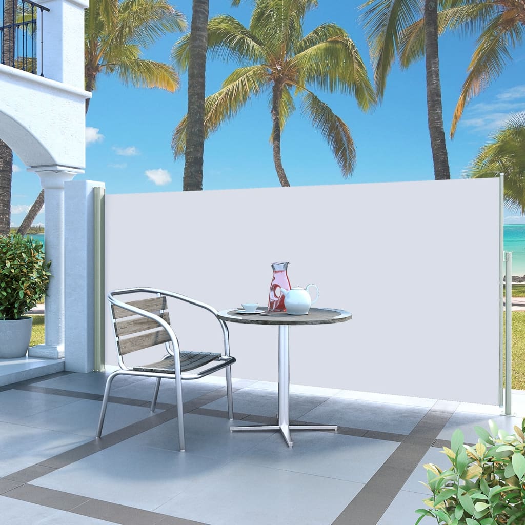 VidaXL Tuinscherm uittrekbaar 140x300 cm crème