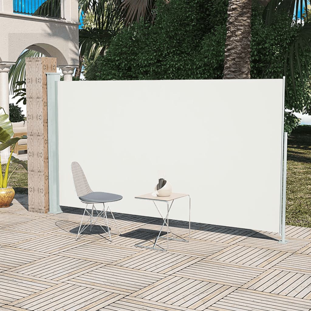 VidaXL Tuinscherm uittrekbaar 160x300 cm crèmekleurig