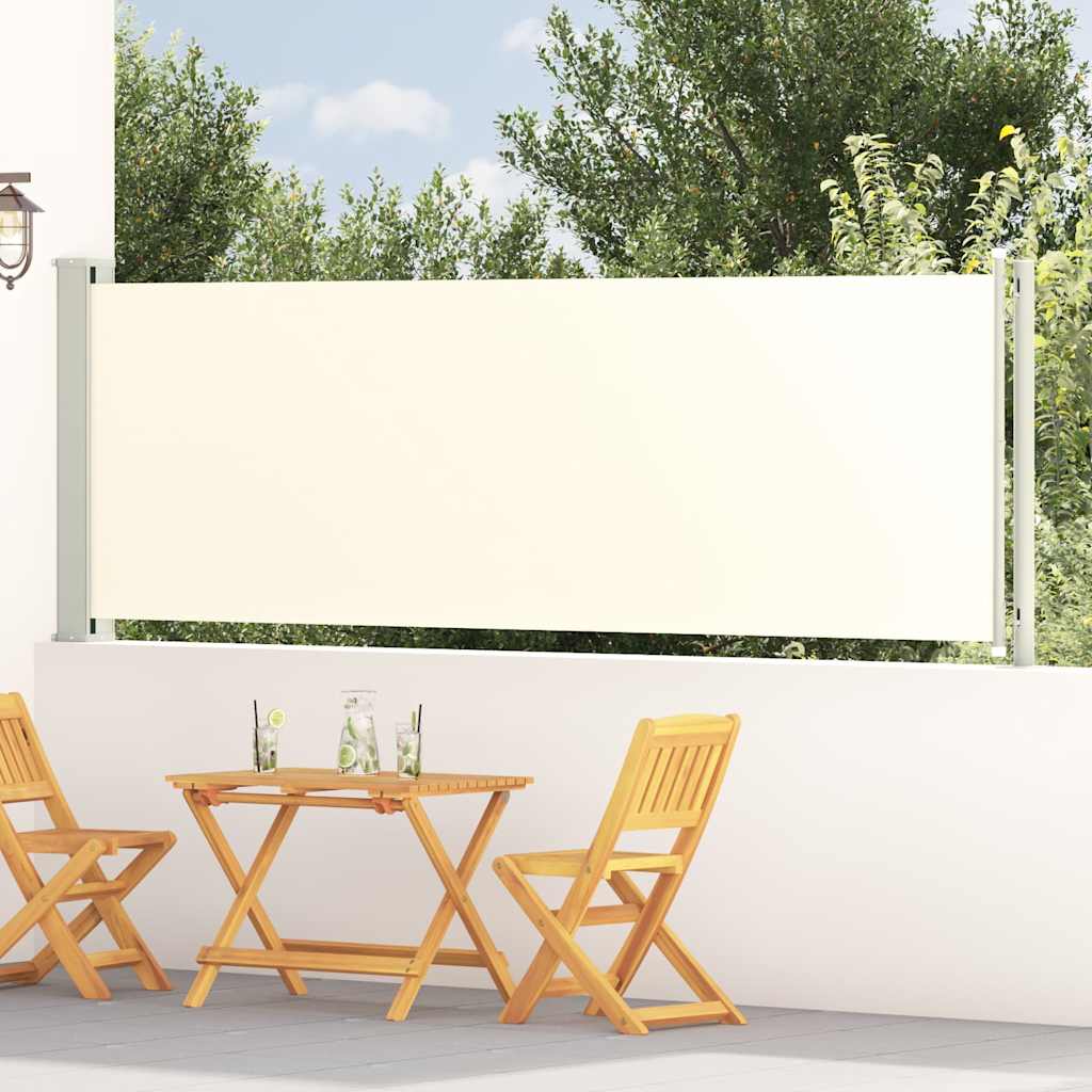 Vidaxl tuinscherm uittrekbaar 117x614 cm crèmekleurig