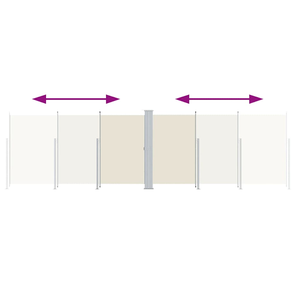 Vidaxl windscherm uittrekbaar 180x600 cm crèmekleurig