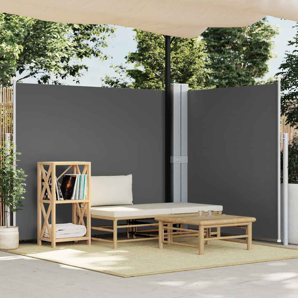 Vidaxl windscherm uittrekbaar 180x600 cm antracietkleurig