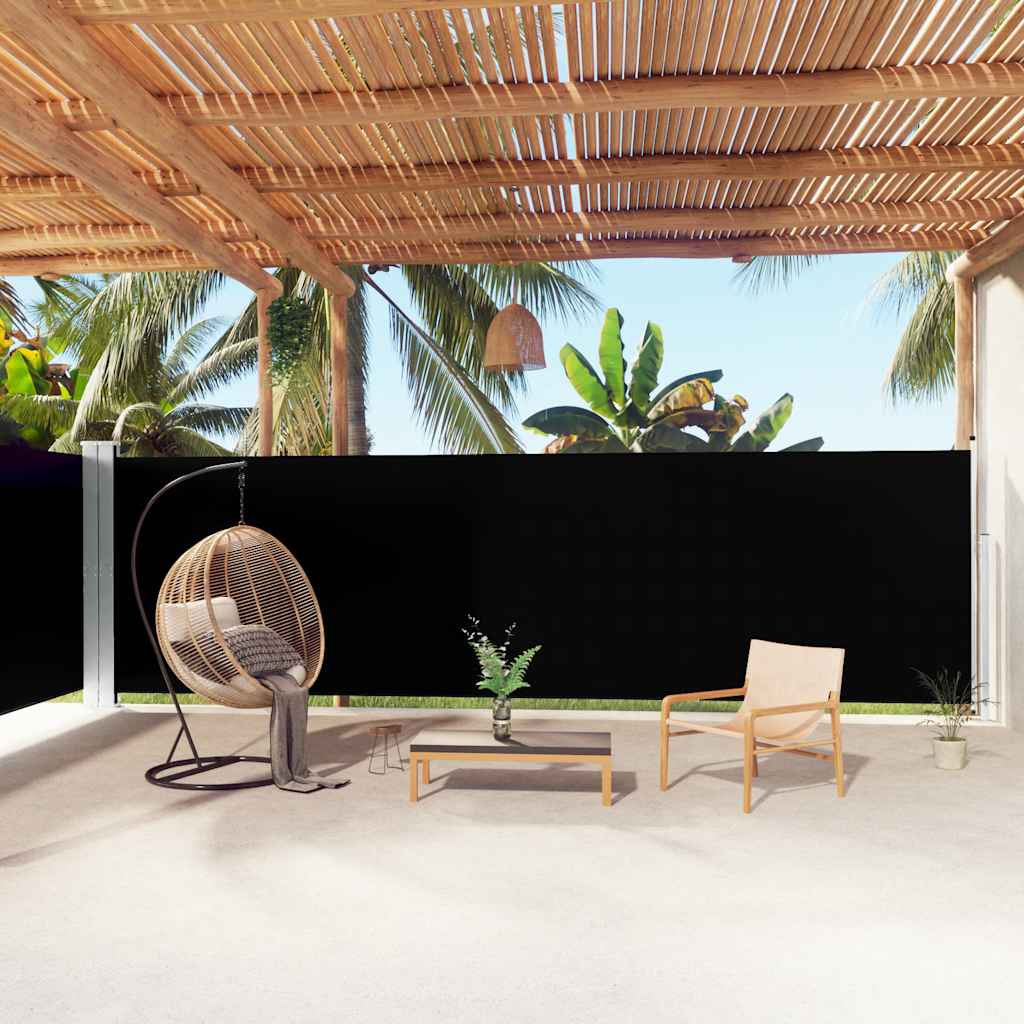 Vidaxl windscherm uittrekbaar 180x1000 cm zwart