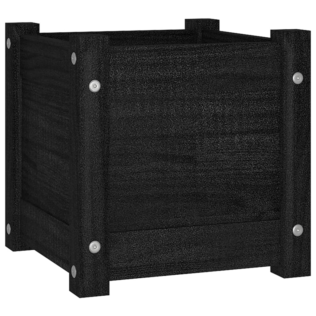 Vidaxl plantenbak 31x31x31 cm massief groenenhout zwart