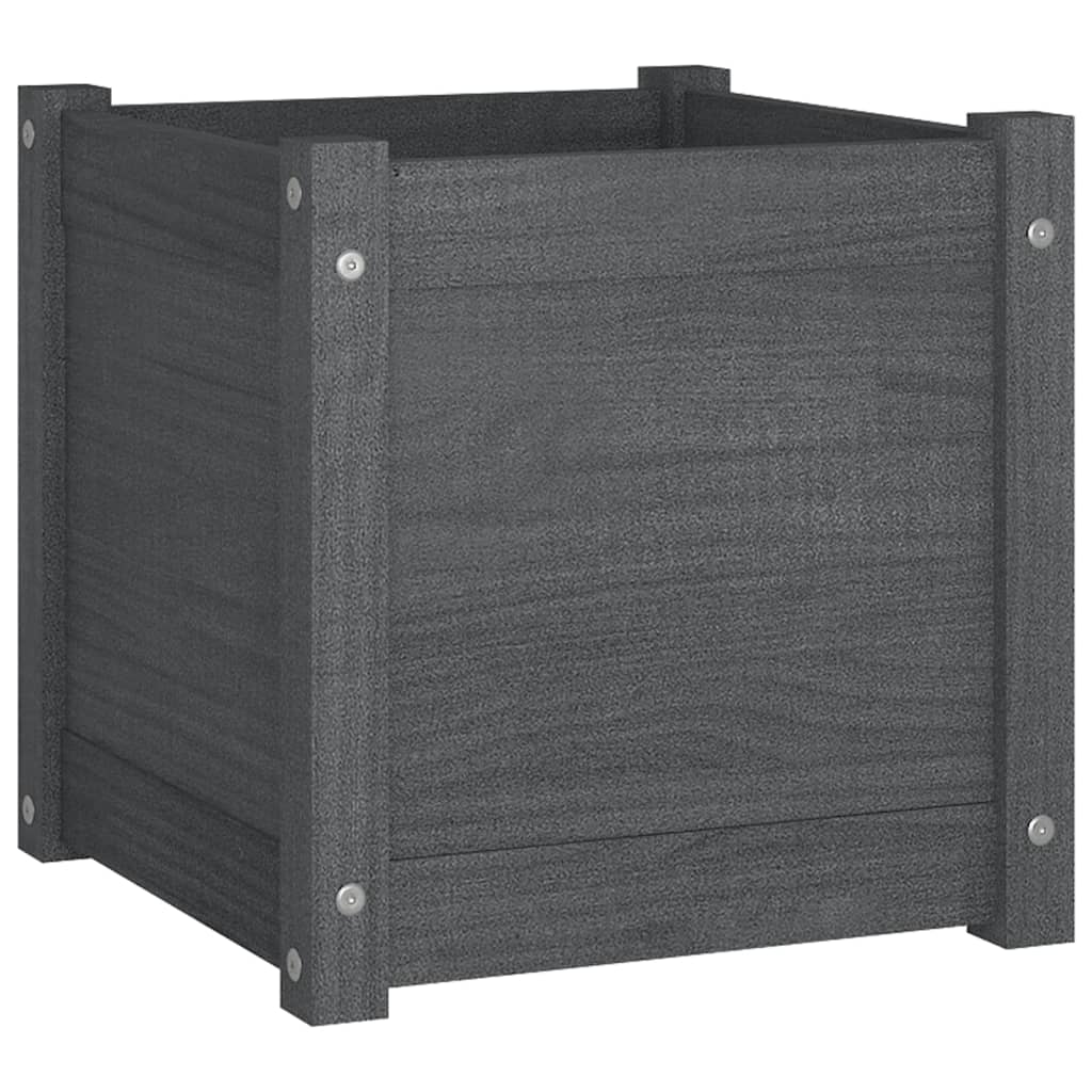 Vidaxl plantenbak 40x40x40 cm massief groenenhout grijs