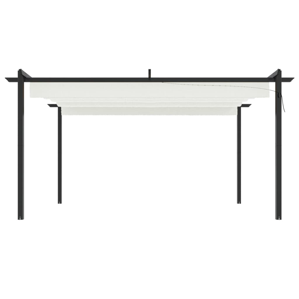 Vidaxl tuinprieel met uittrekbaar dak 4x3m crèmekleurig