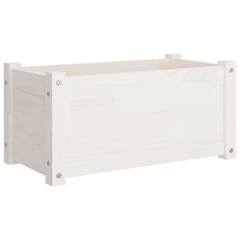 Vidaxl plantenbakken 2 st 60x31x31 cm massief groenhout wit