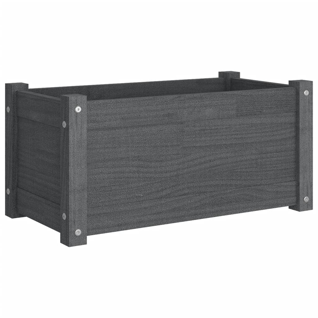 Vidaxl plantenbak 60x31x31 cm massief groenenhout grijs