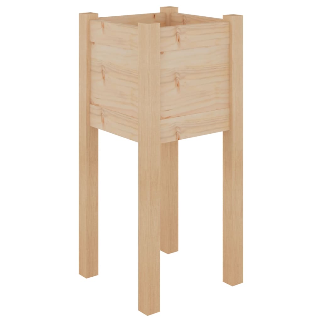 Vidaxl plantenbak 31x31x70 cm massief groenhout