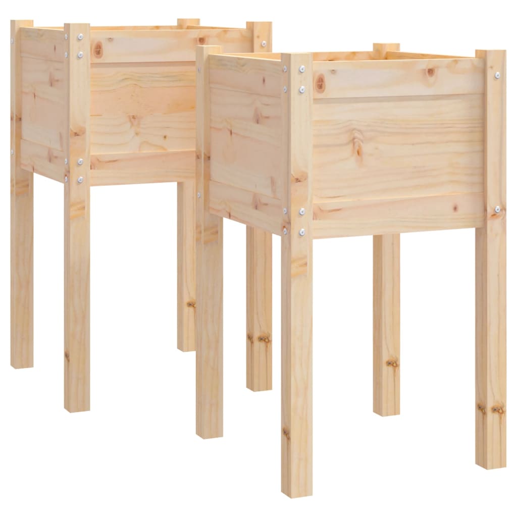 Vidaxl plantenbakken 2 st 40x40x70 cm massief groenhout