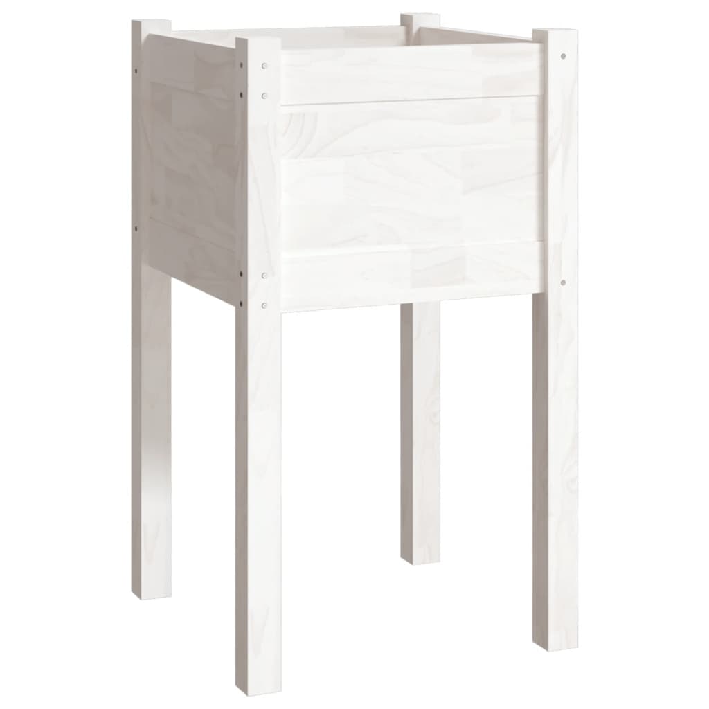 Vidaxl plantenbak 40x40x70 cm massief groenhout wit