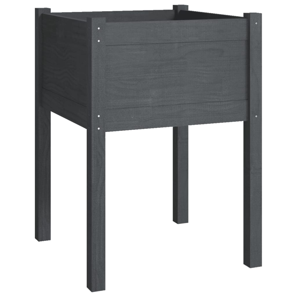 Vidaxl plantenbak 50x50x70 cm massief groenenhout grijs