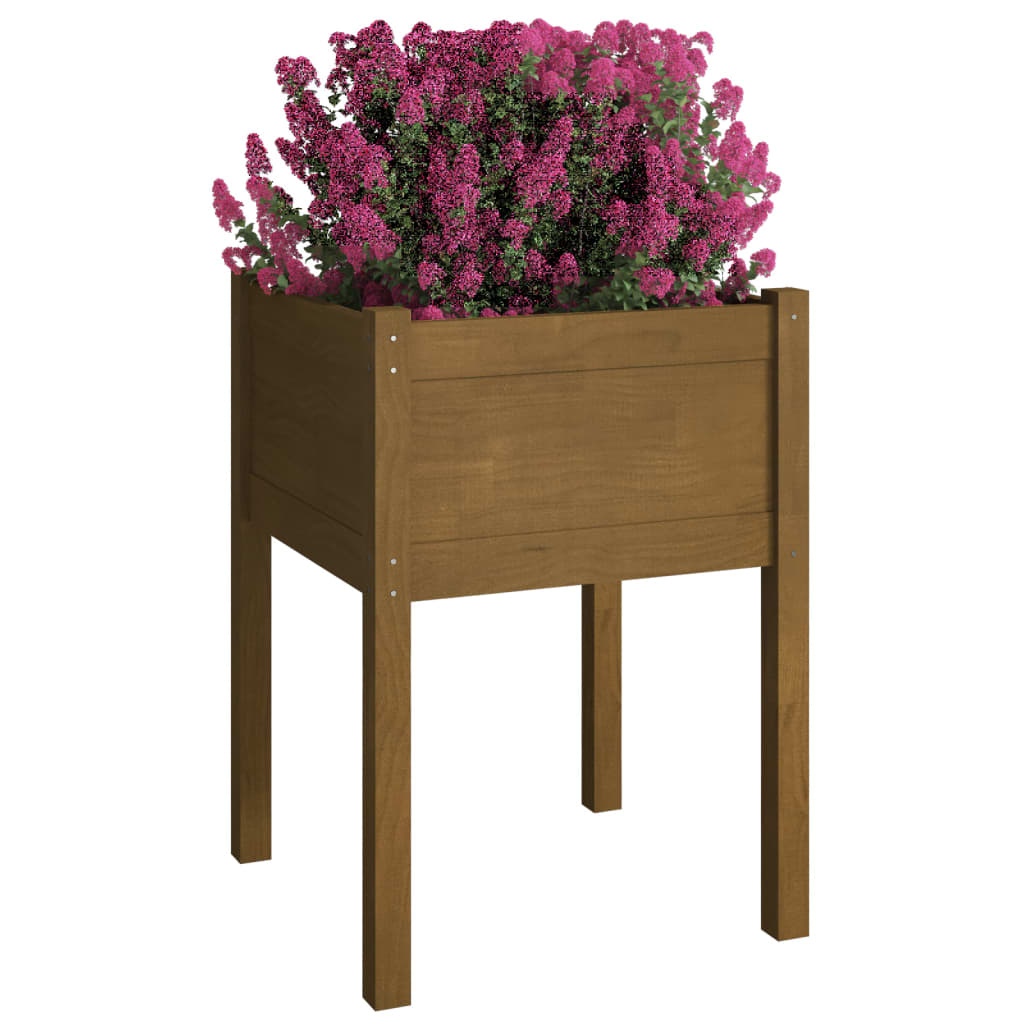 Vidaxl plantenbak 50x50x70 cm massief groenhout honingbruin