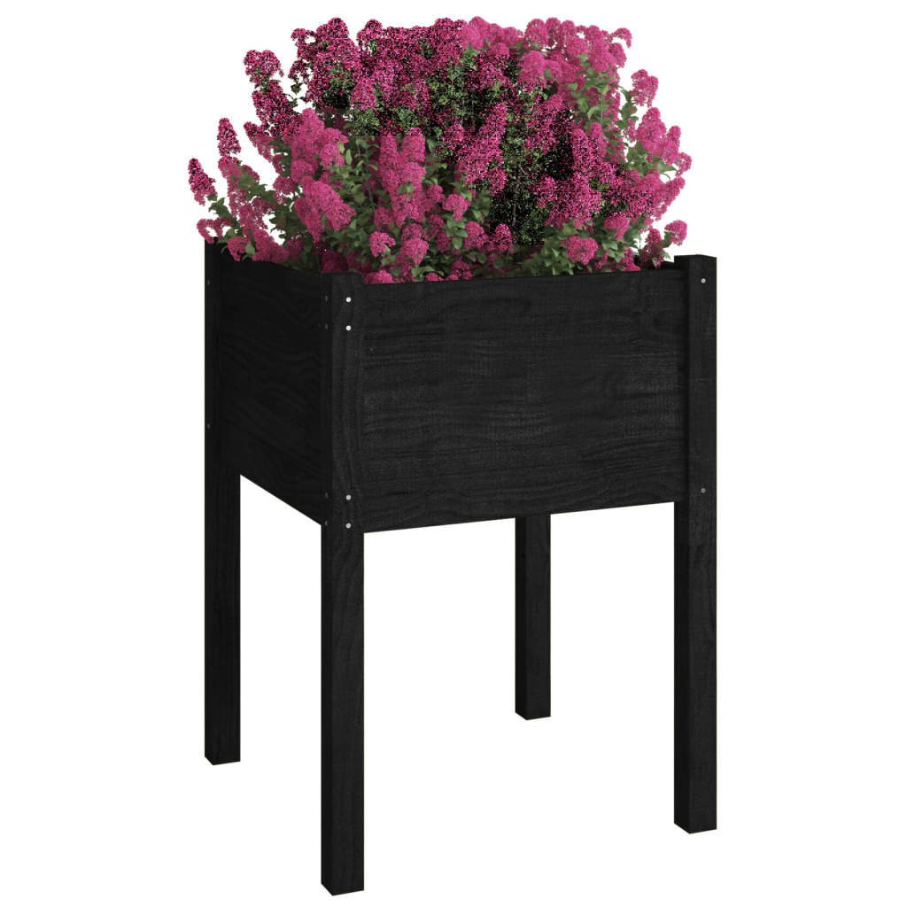 Vidaxl plantenbakken 2 st 50x50x70 cm massief groenenhout zwart