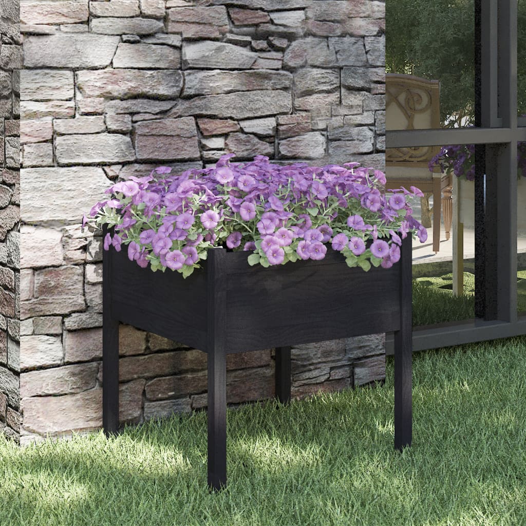 Vidaxl plantenbak 70x70x70 cm massief groenenhout zwart