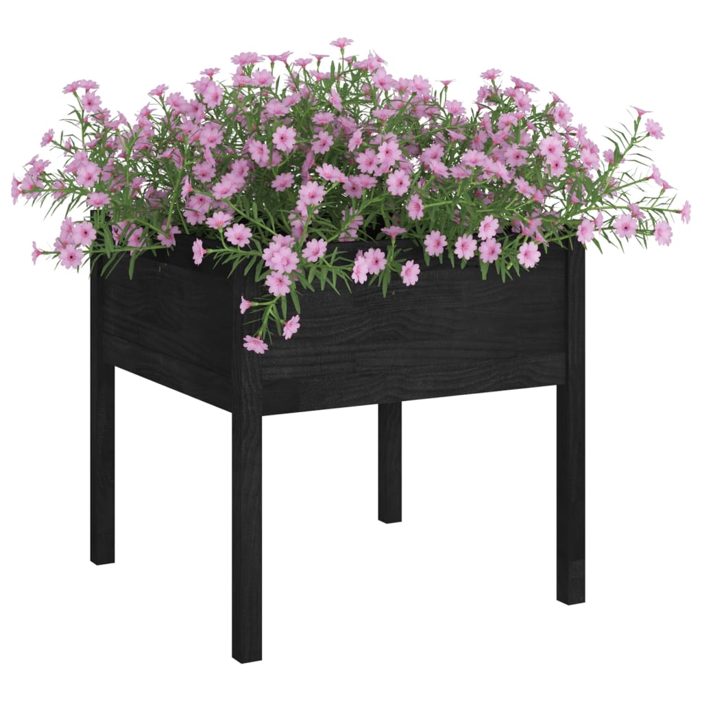 Vidaxl plantenbakken 2 st 70x70x70 cm massief groenenhout zwart