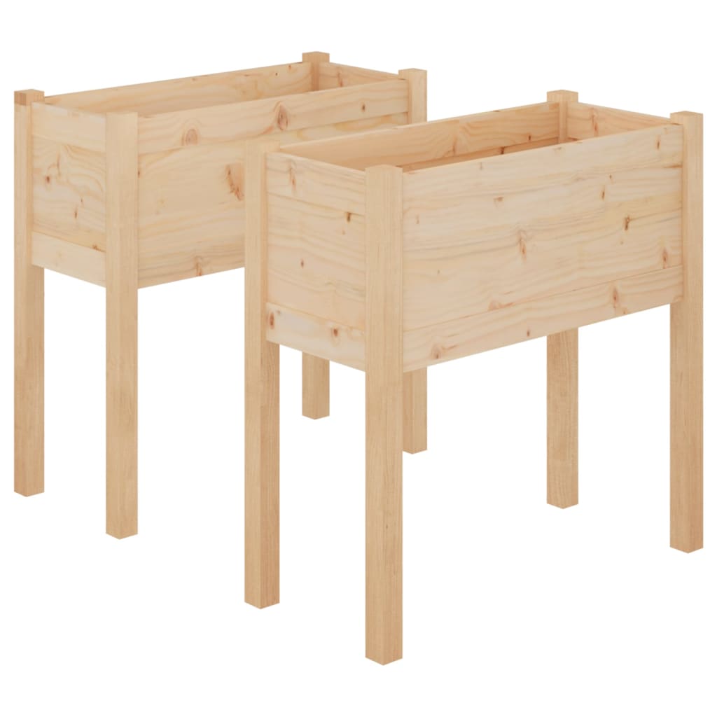 Vidaxl plantenbakken 2 st 70x31x70 cm massief groenhout