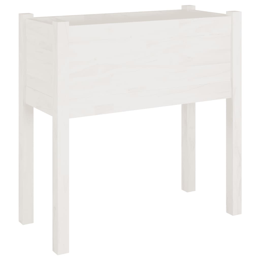 Vidaxl plantenbakken 2 st 70x31x70 cm massief groenhout wit