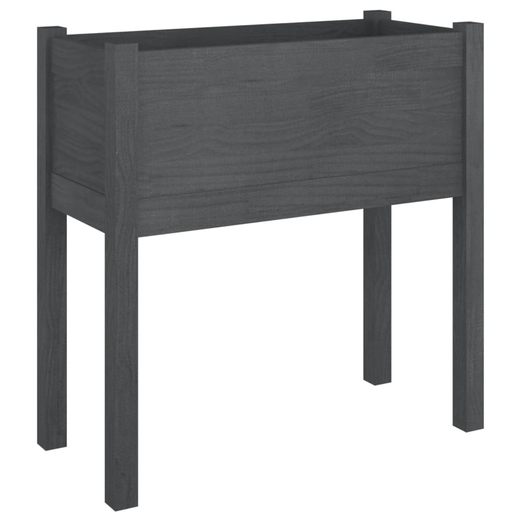 Vidaxl plantenbak 70x31x70 cm massief groenenhout grijs