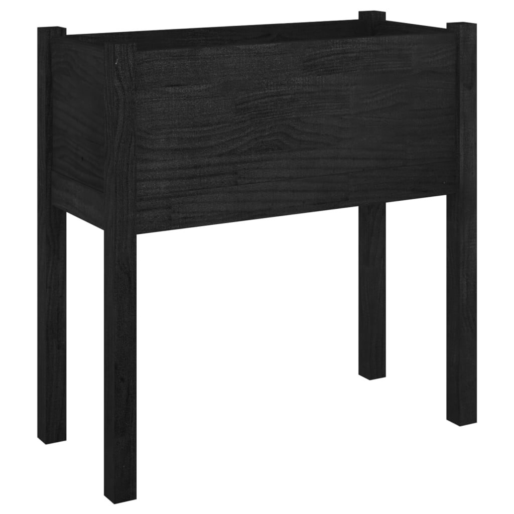 VidaXL Plantenbakken 2 st 70x31x70 cm massief groenenhout zwart
