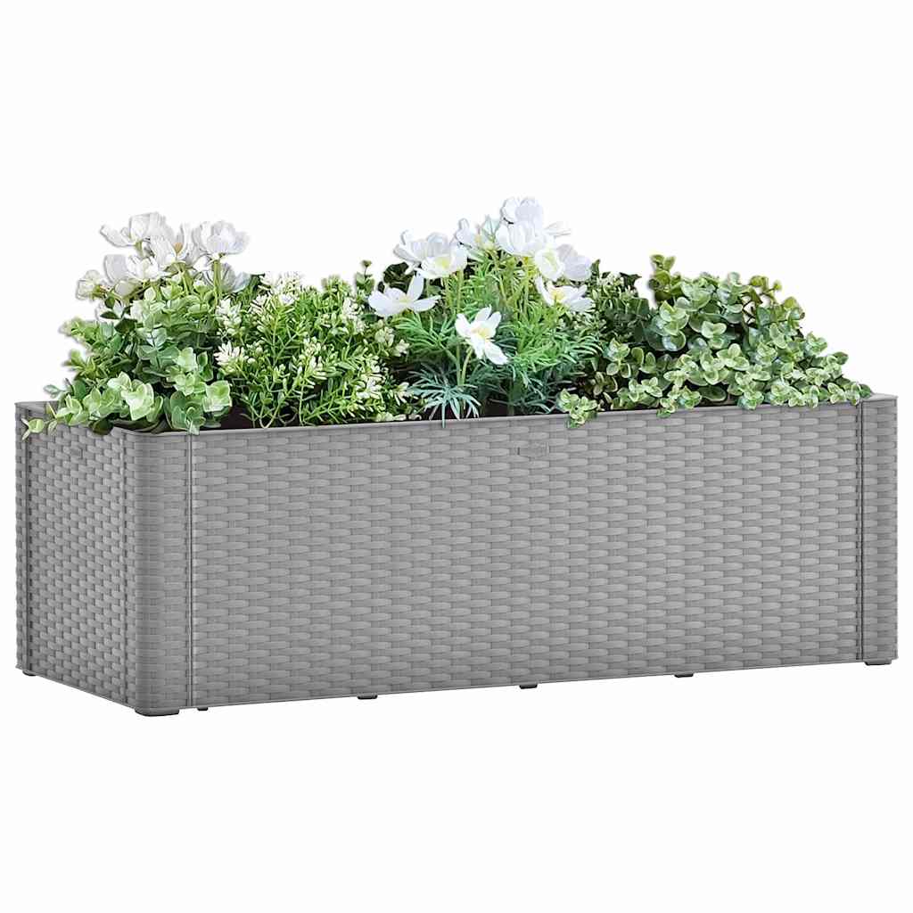 Vidaxl plantenbak verlicht met bewateringssysteem 100x43x33 cm grijs