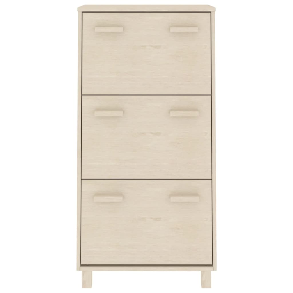 Vidaxl schoenenkast hamar 59,5x35x117 cm groenhout honingbruin