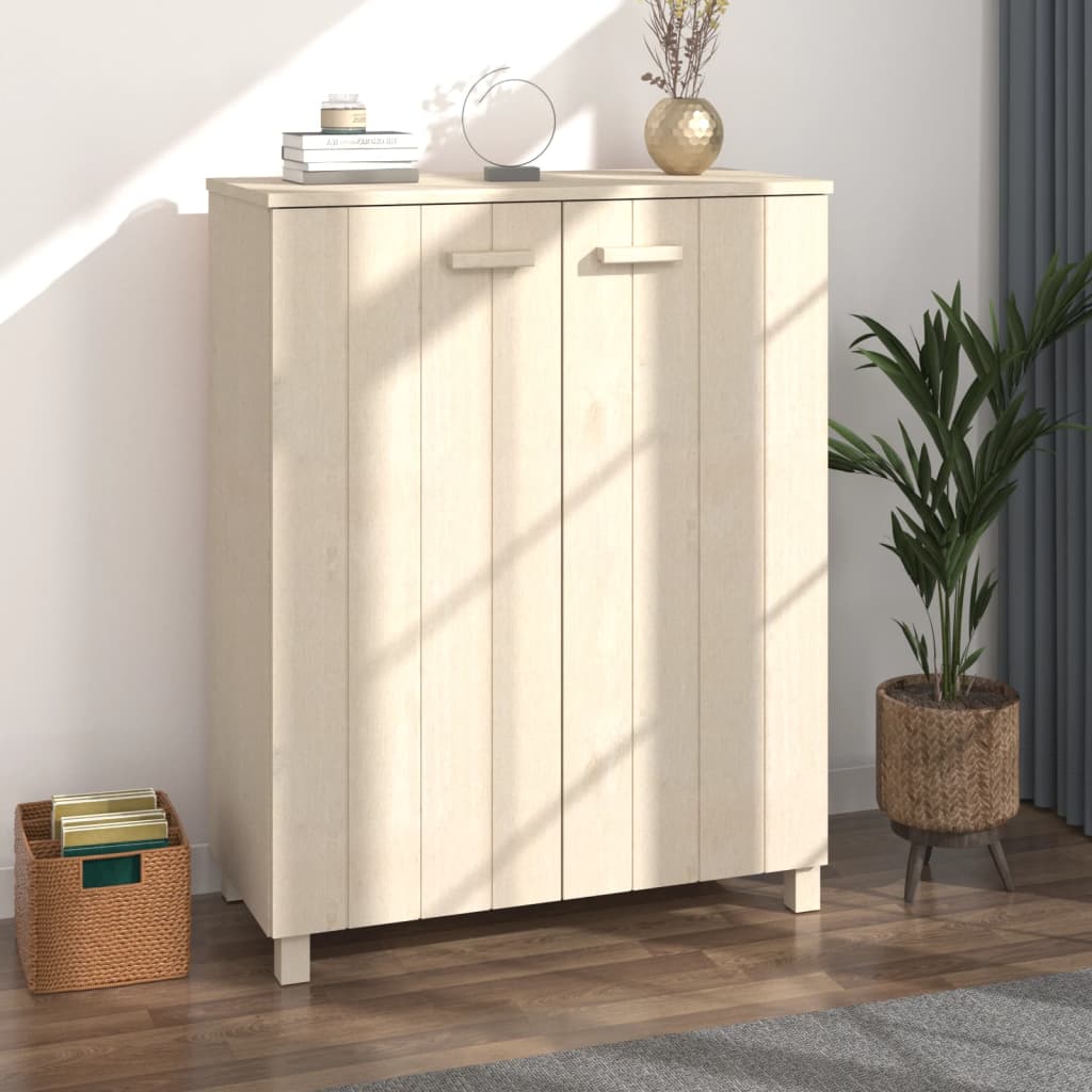 Vidaxl schoenenkast hamar 85x40x108 cm massief groenhout honingbruin