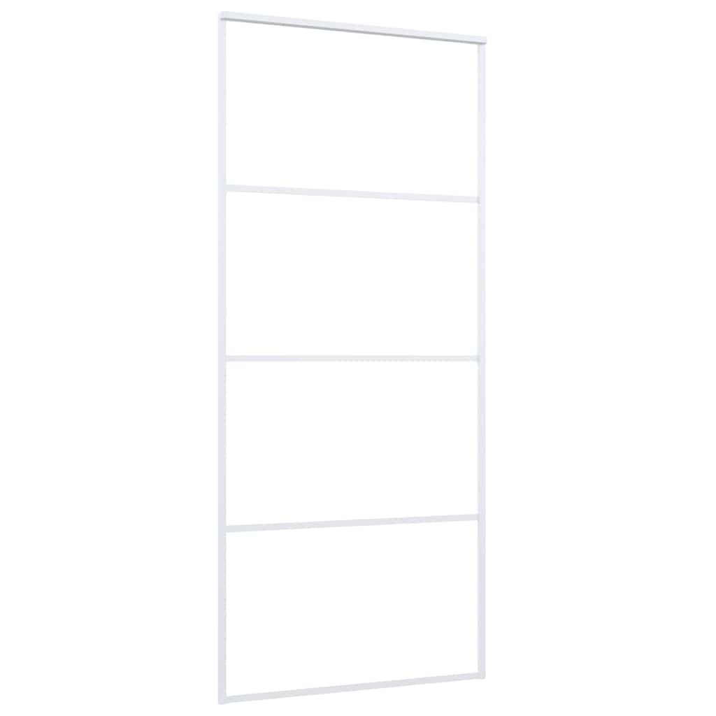 Vidaxl schuifdeur 90x205 cm mat esg-glas en aluminium wit