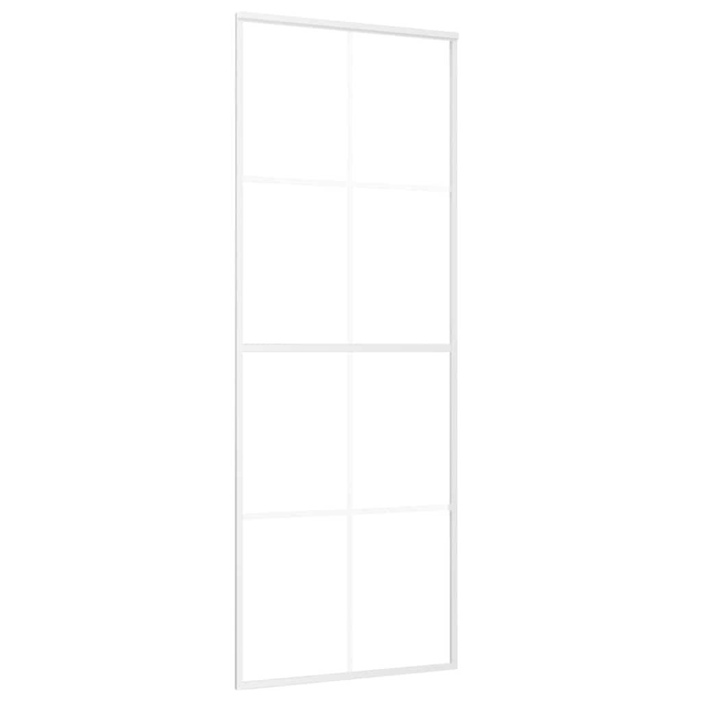 Vidaxl schuifdeur 76x205 cm mat esg-glas en aluminium wit