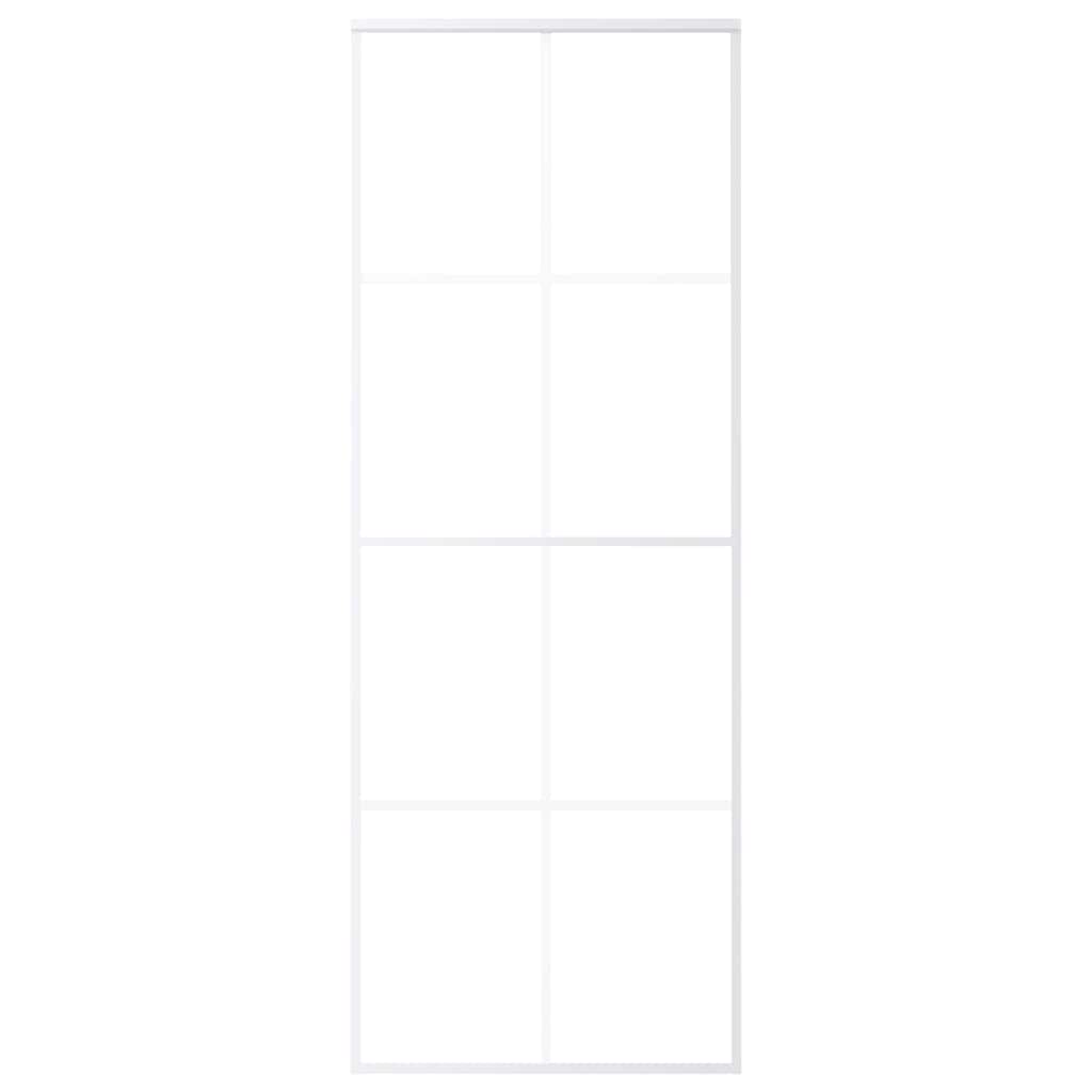 Vidaxl schuifdeur 76x205 cm mat esg-glas en aluminium wit