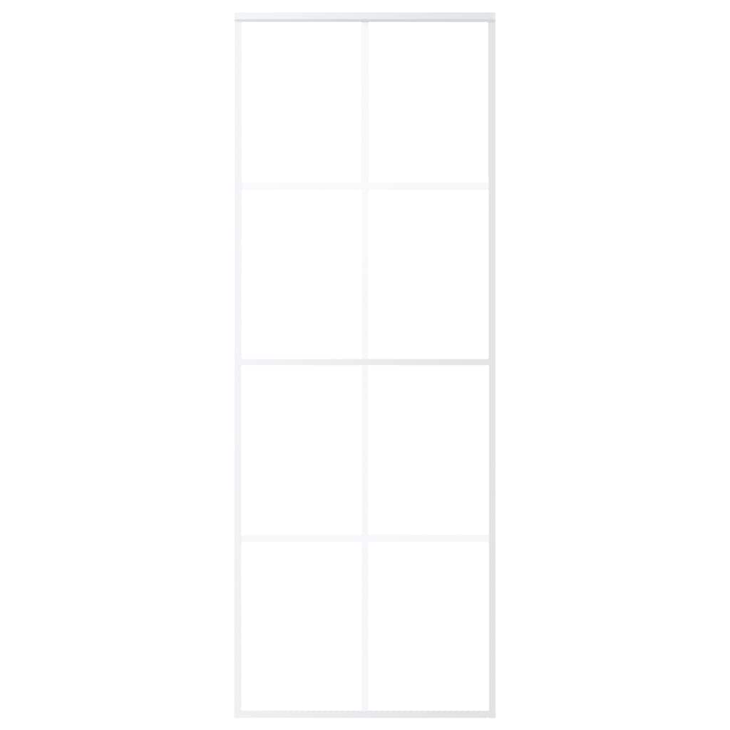 Vidaxl schuifdeur 76x205 cm mat esg-glas en aluminium wit