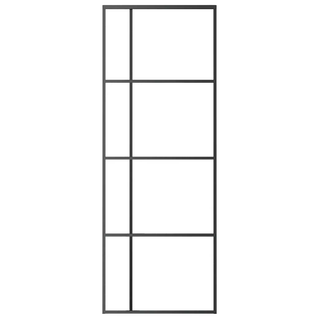 Vidaxl schuifdeur 76x205 cm esg-glas en aluminium zwart